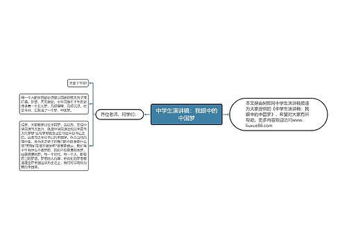 中学生演讲稿：我眼中的中国梦