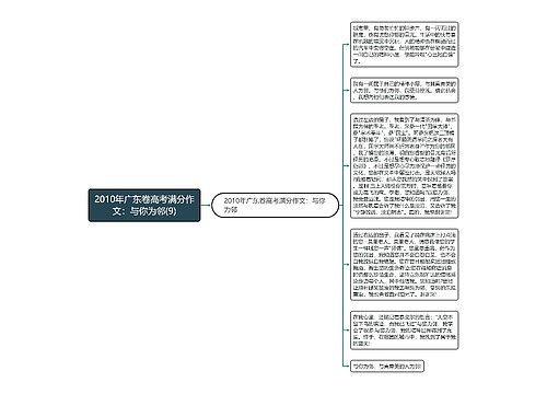 2010年广东卷高考满分作文：与你为邻(9)