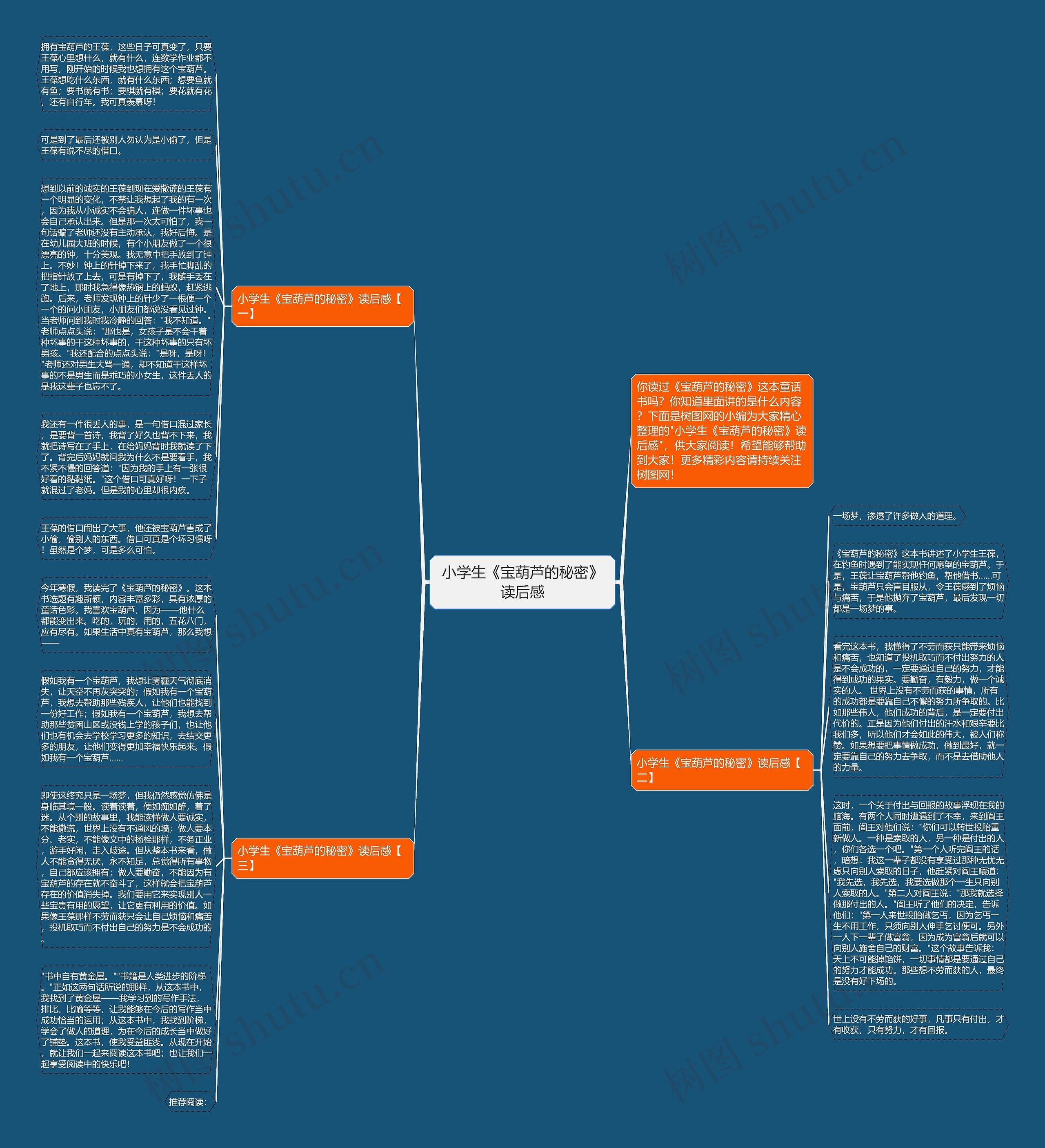 小学生《宝葫芦的秘密》读后感思维导图