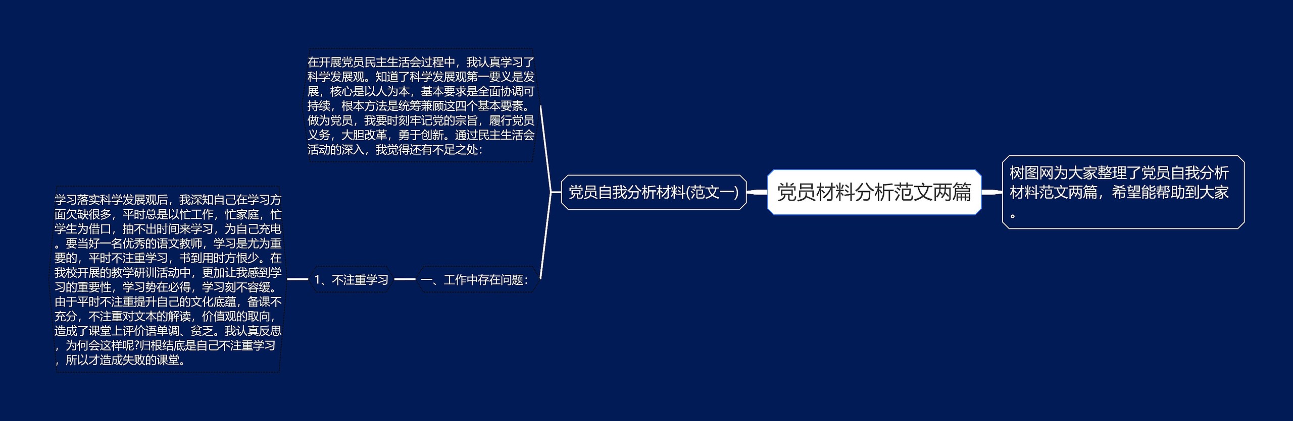 党员材料分析范文两篇思维导图