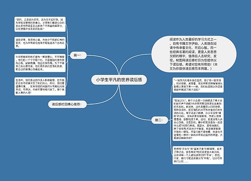 小学生平凡的世界读后感