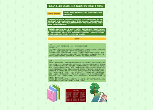 历史九年级上册第七单元第二十三课《活动课:唱响《国际歌》》课堂笔记思维导图