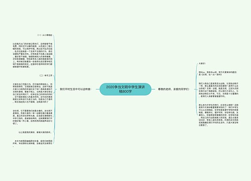 2020争当文明中学生演讲稿800字