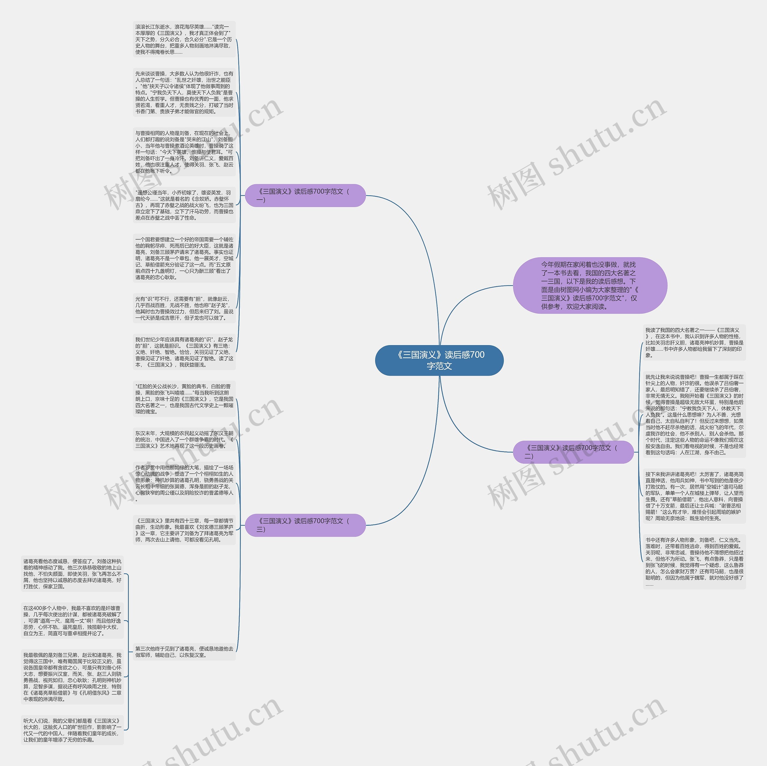 《三国演义》读后感700字范文思维导图