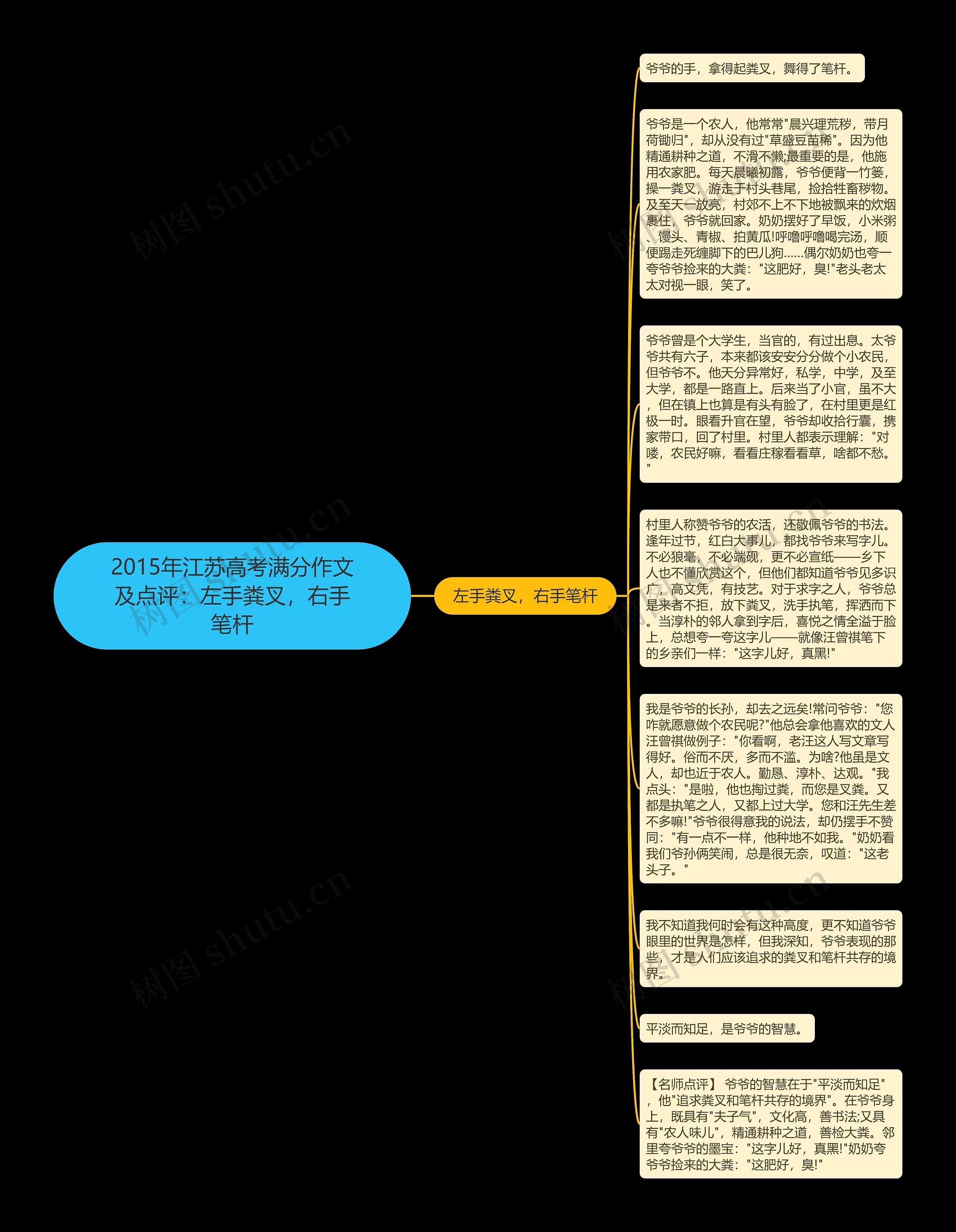 2015年江苏高考满分作文及点评：左手粪叉，右手笔杆