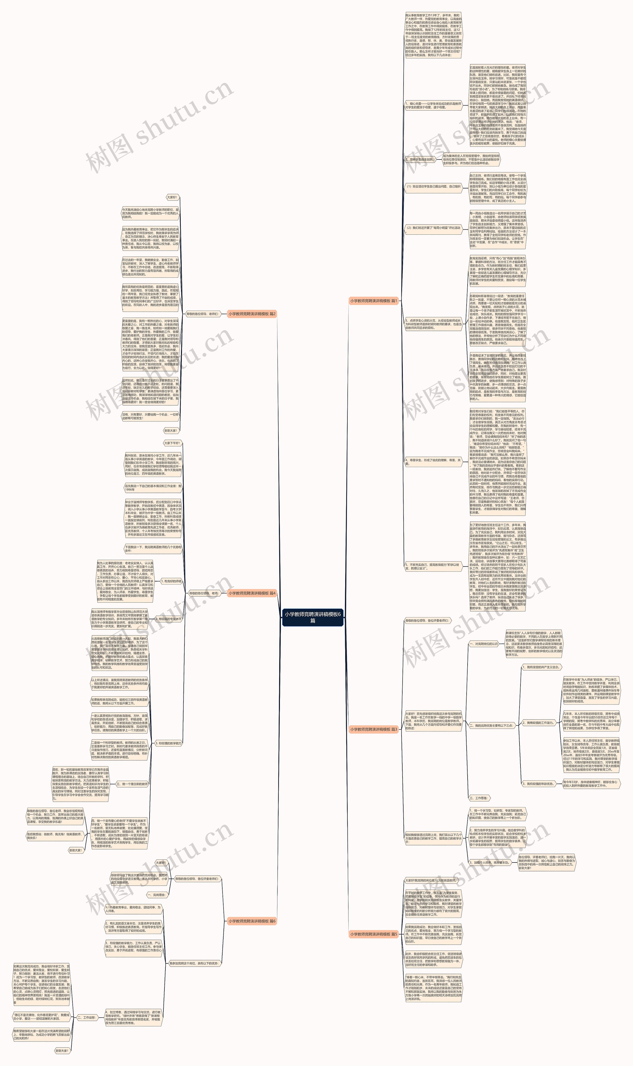小学教师竞聘演讲稿6篇思维导图