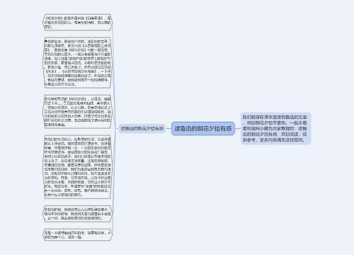 读鲁迅的朝花夕拾有感