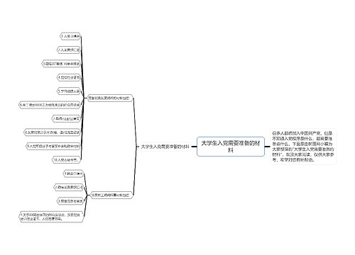 大学生入党需要准备的材料