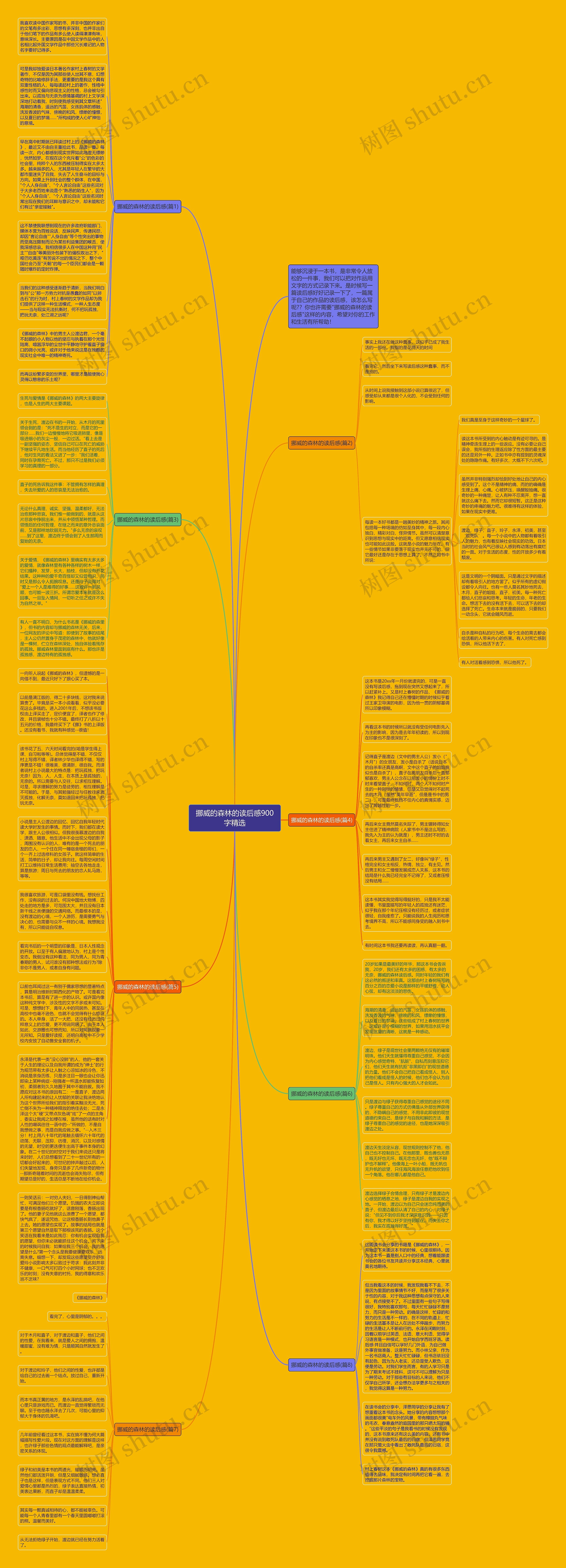 挪威的森林的读后感900字精选思维导图