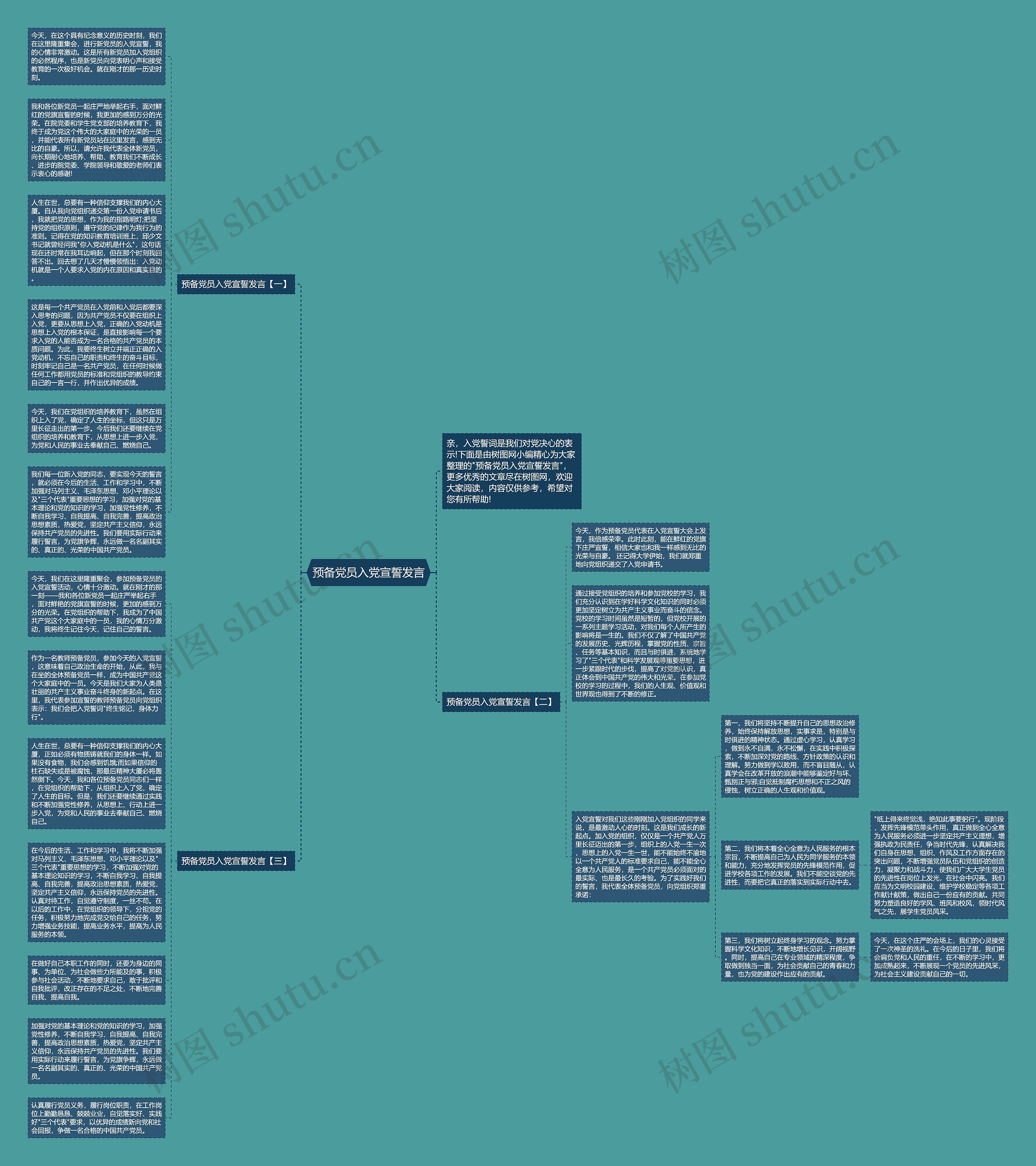 预备党员入党宣誓发言思维导图