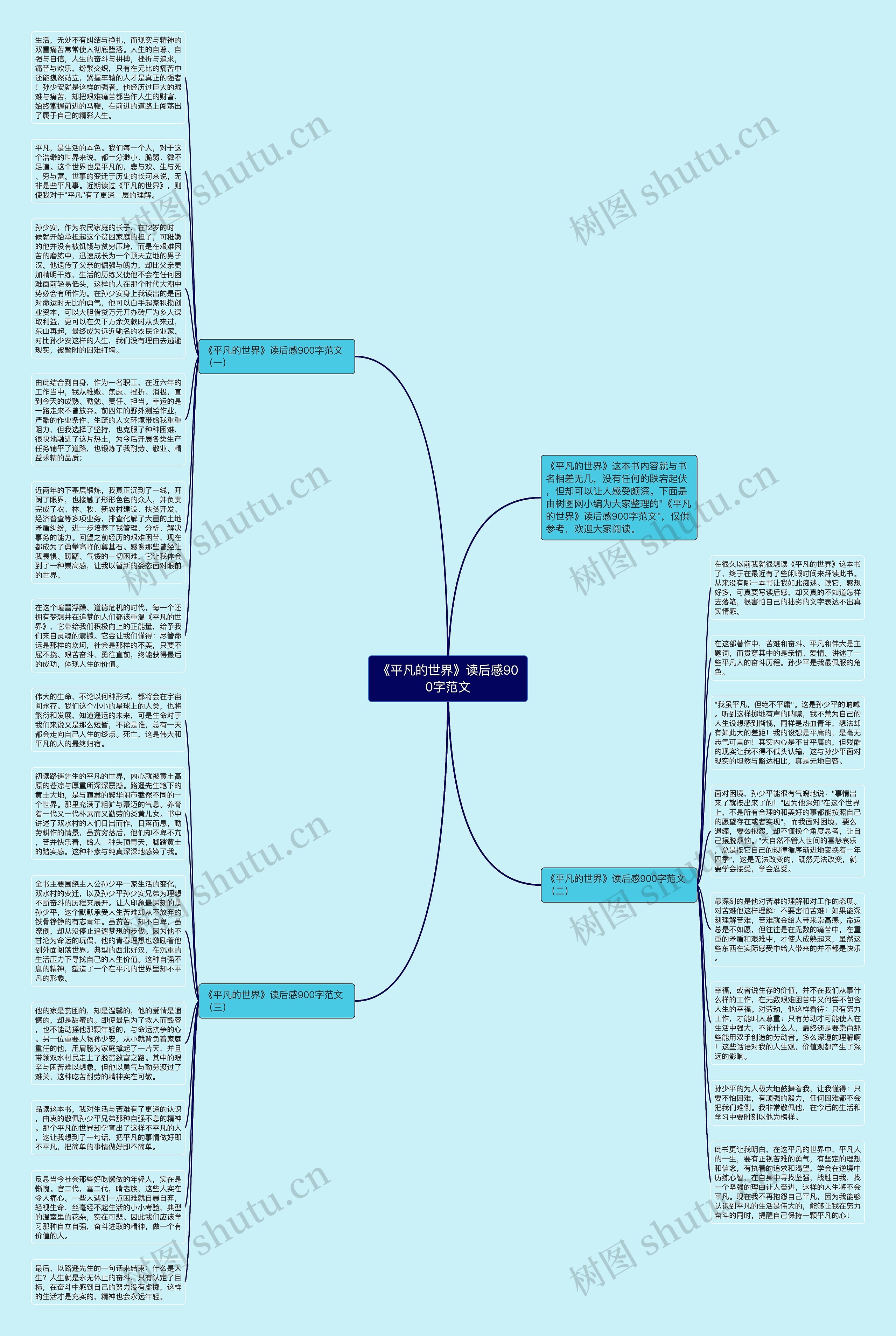 《平凡的世界》读后感900字范文思维导图