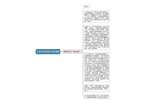 企业年终总结大会发言稿