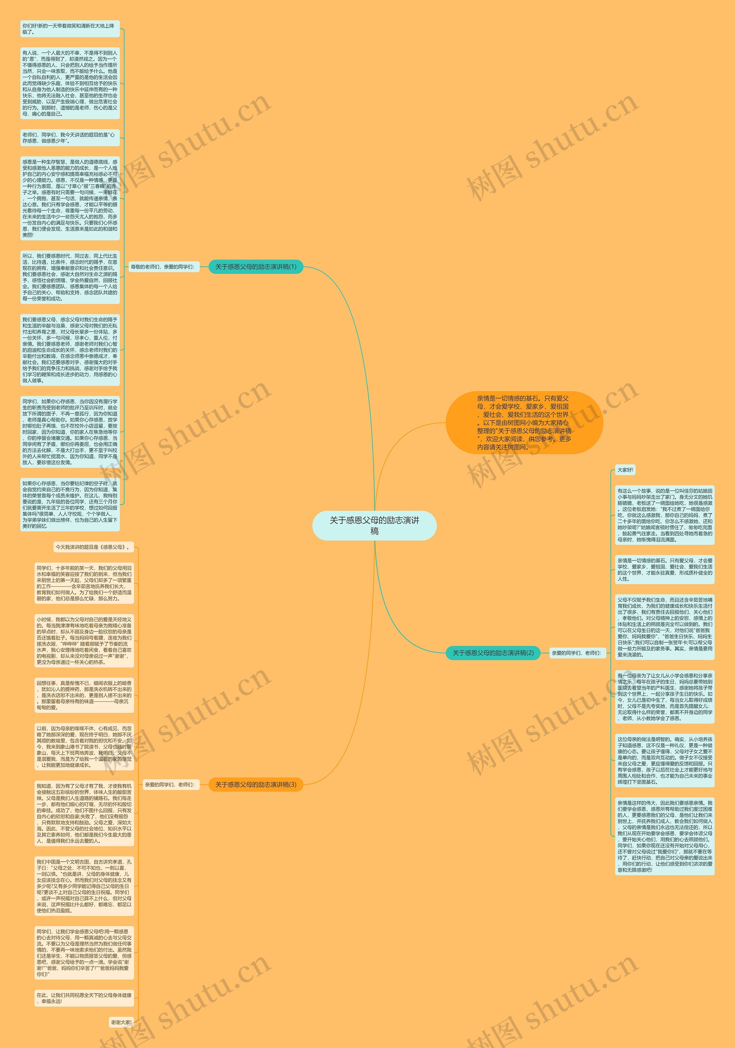 关于感恩父母的励志演讲稿思维导图