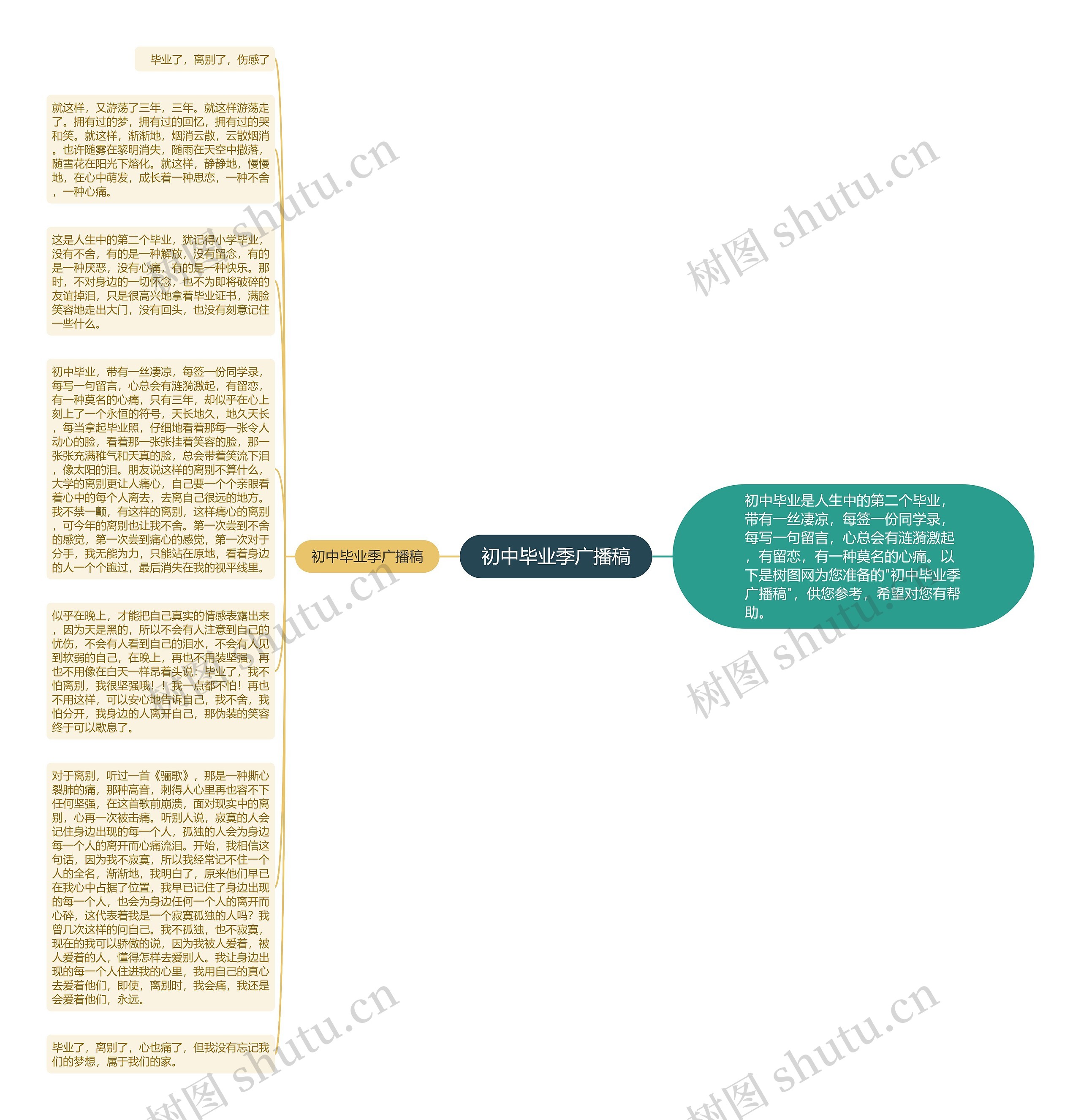 初中毕业季广播稿思维导图