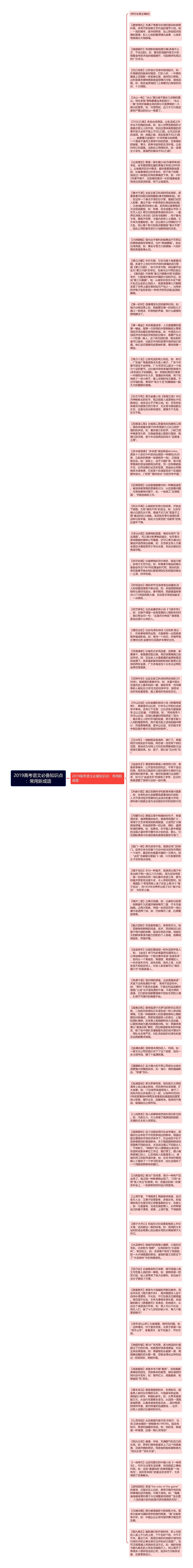 2019高考语文必备知识点：常用新成语