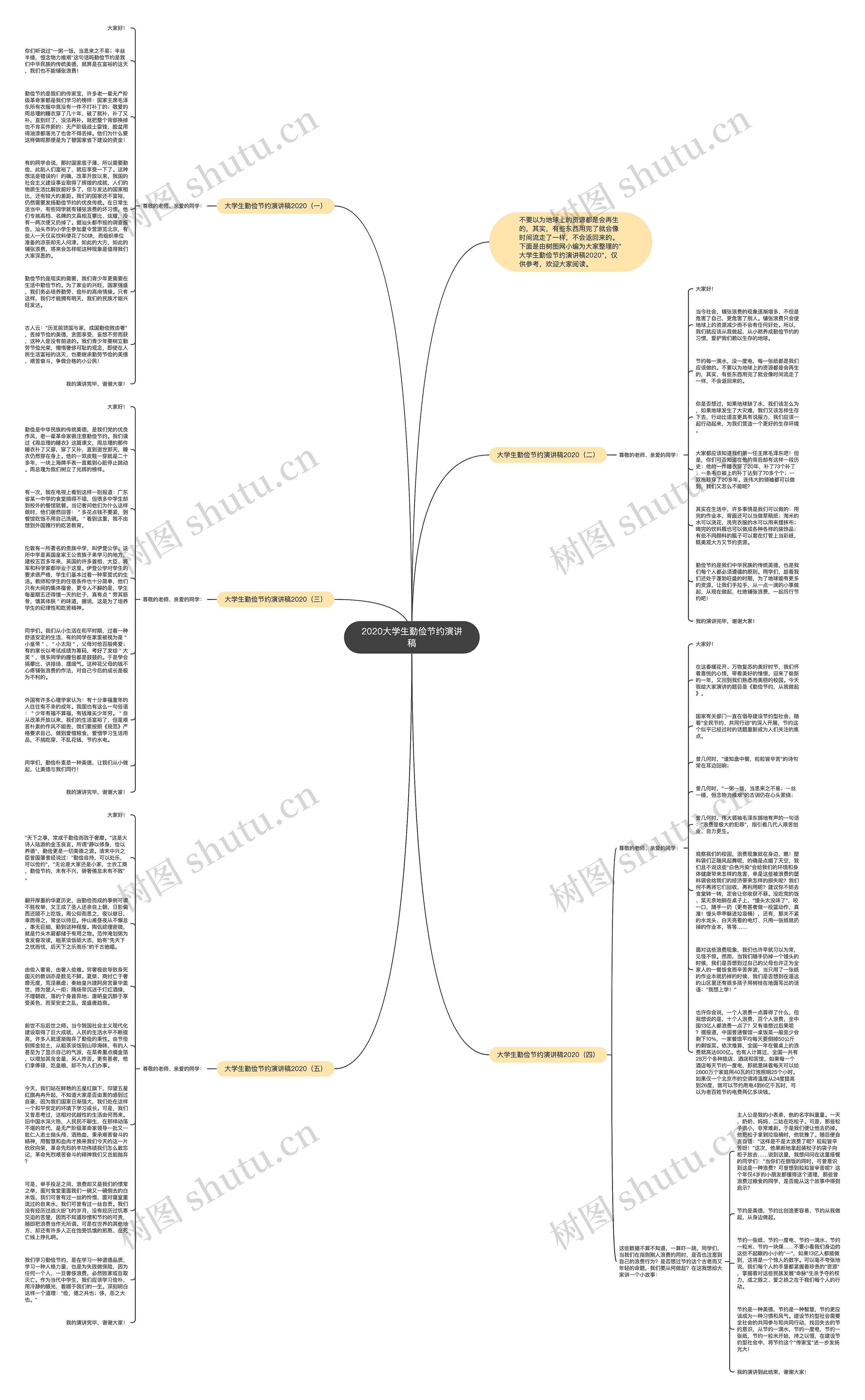 2020大学生勤俭节约演讲稿思维导图
