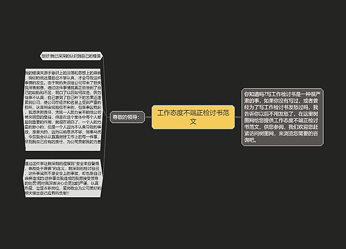 工作态度不端正检讨书范文