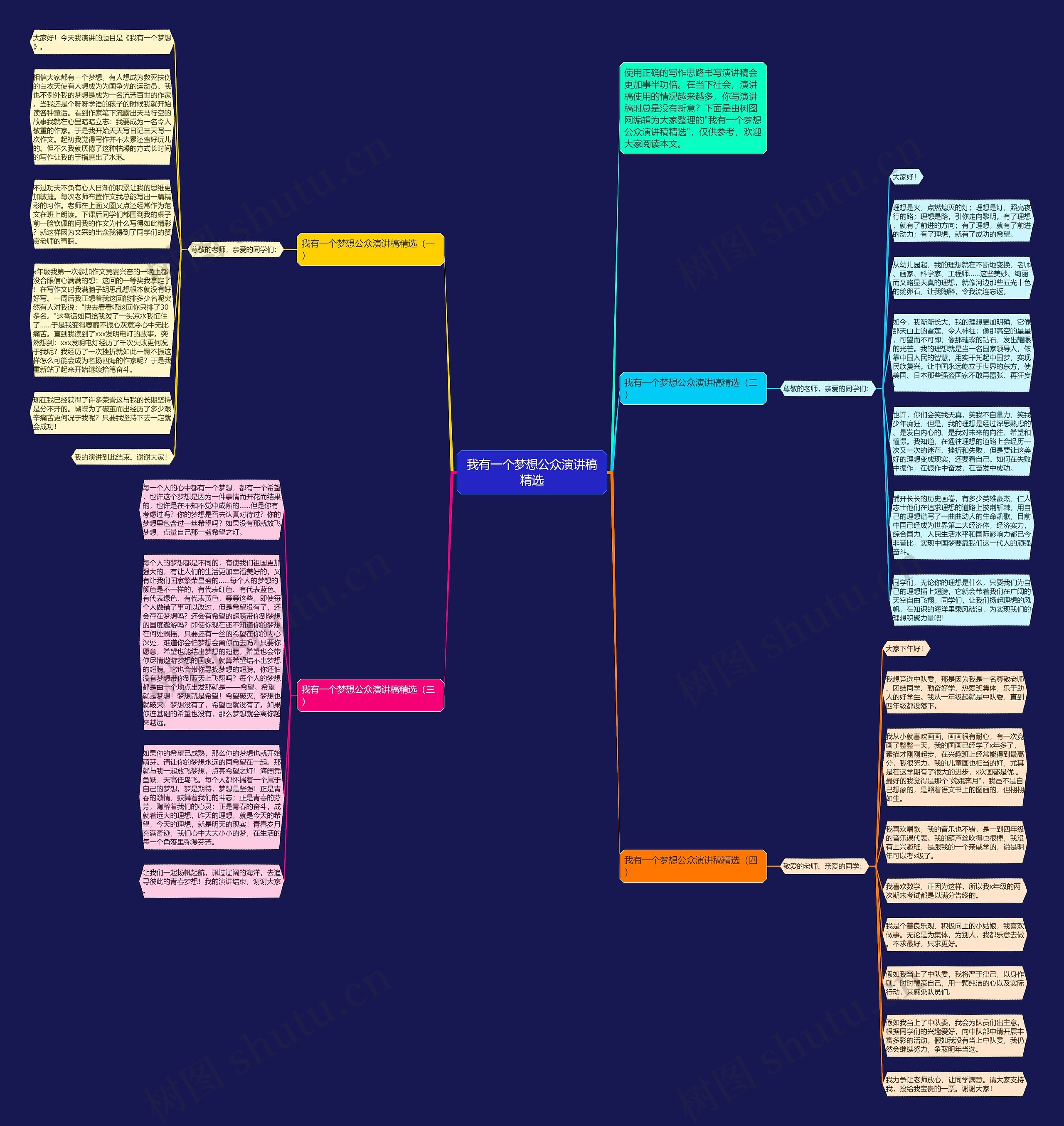 我有一个梦想公众演讲稿精选思维导图