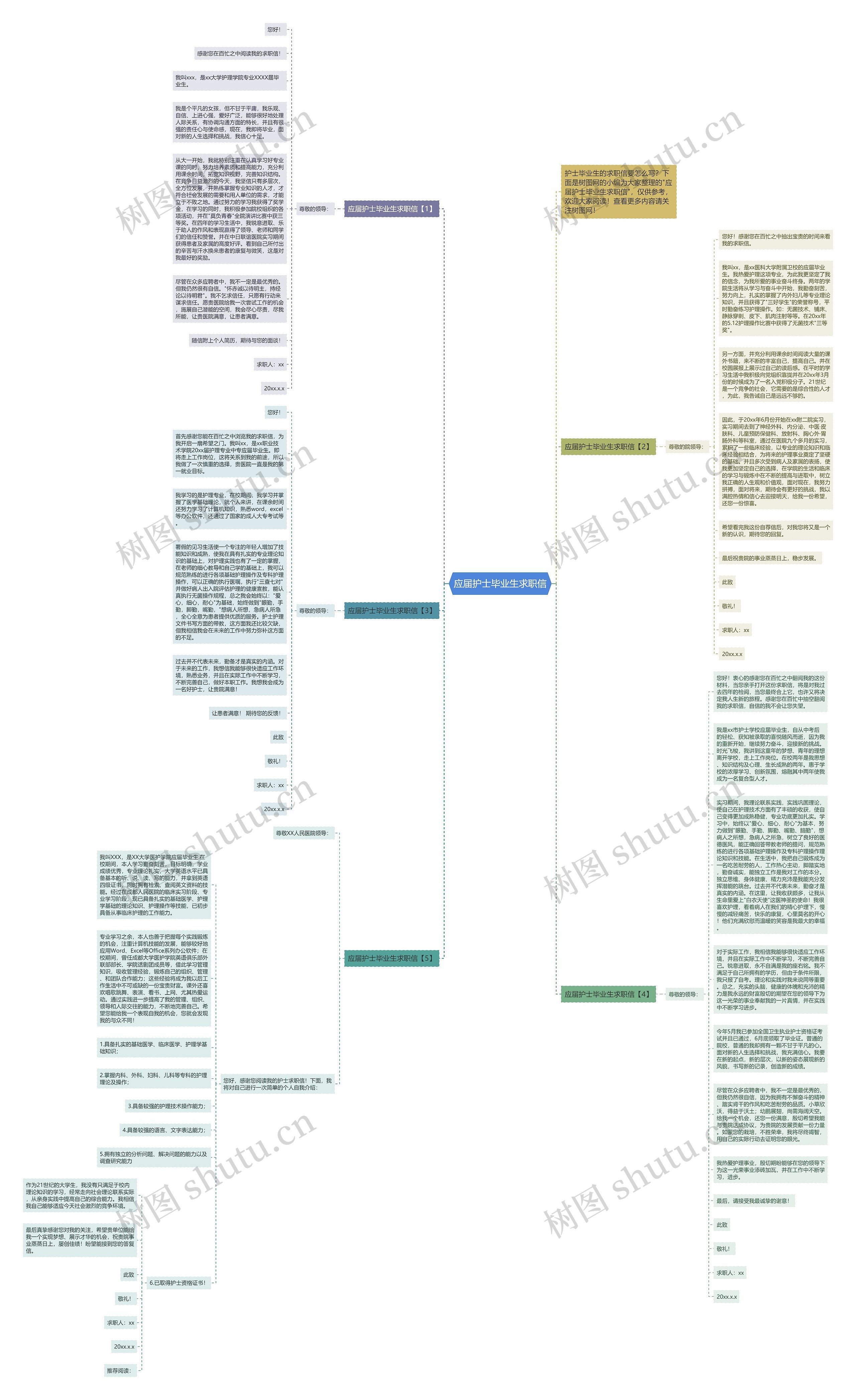 应届护士毕业生求职信思维导图