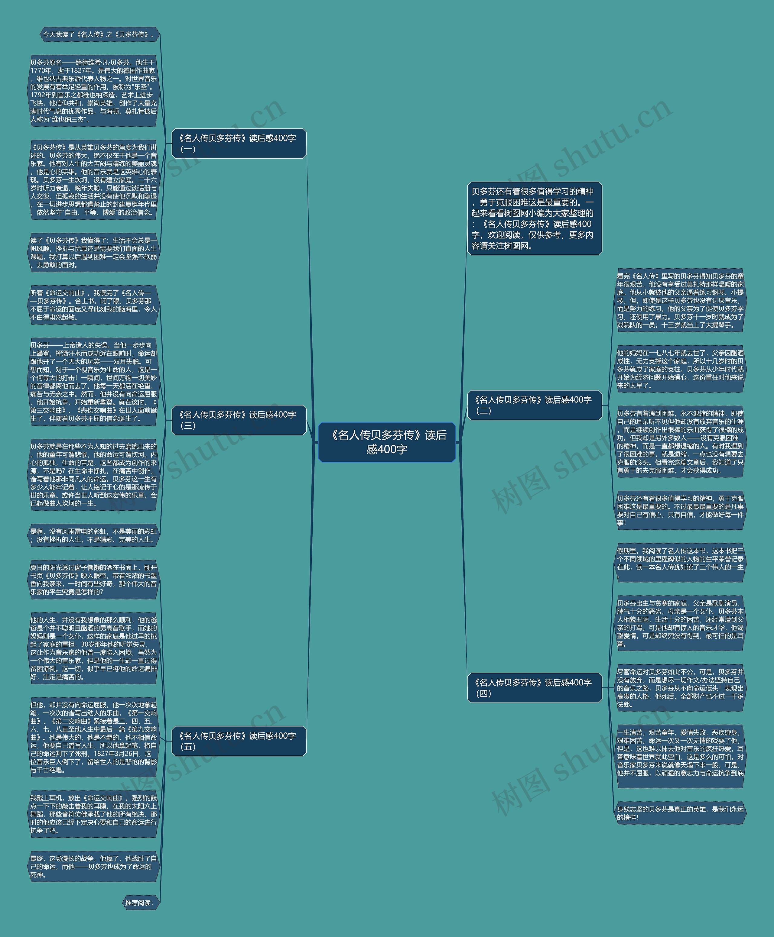 《名人传贝多芬传》读后感400字思维导图
