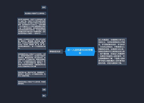 初一入团志愿书300字模板