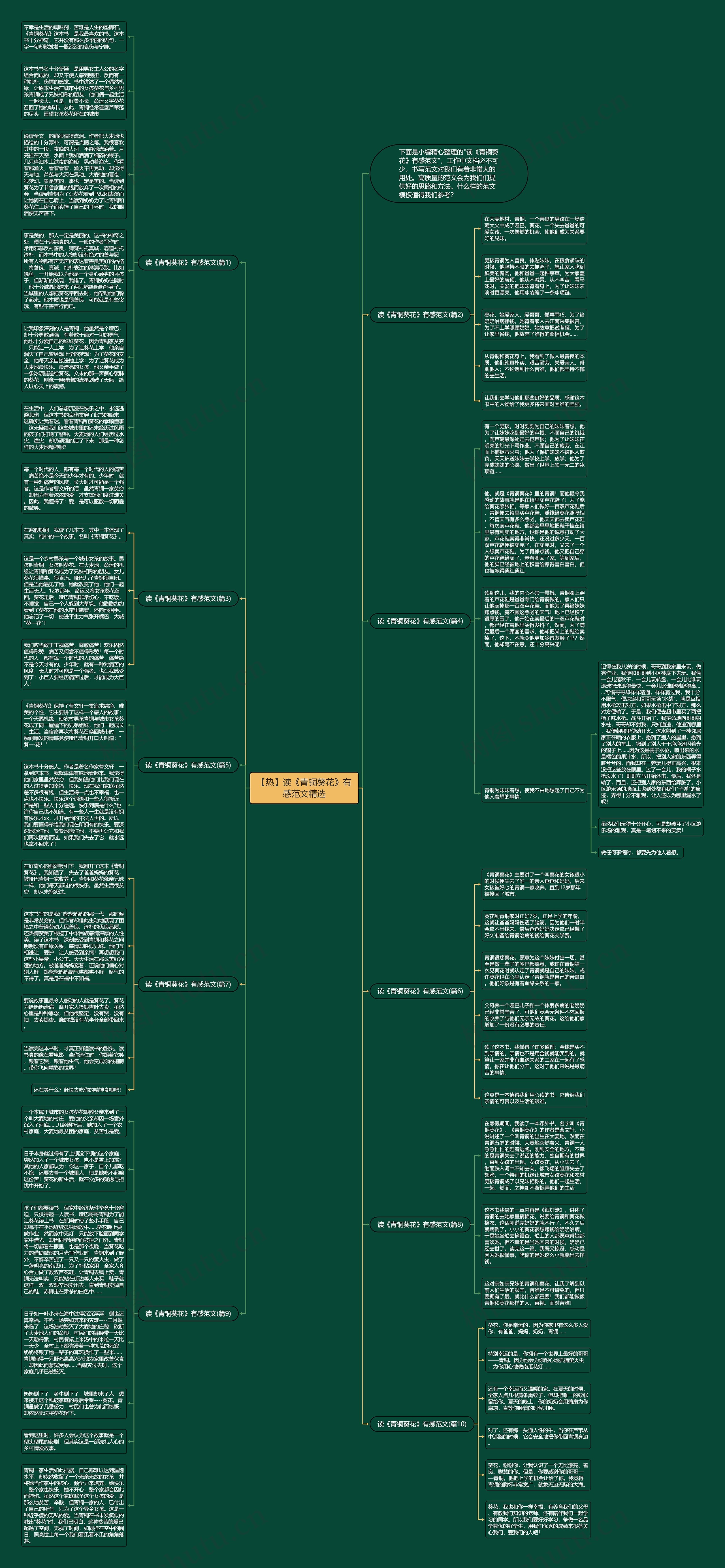 【热】读《青铜葵花》有感范文精选思维导图