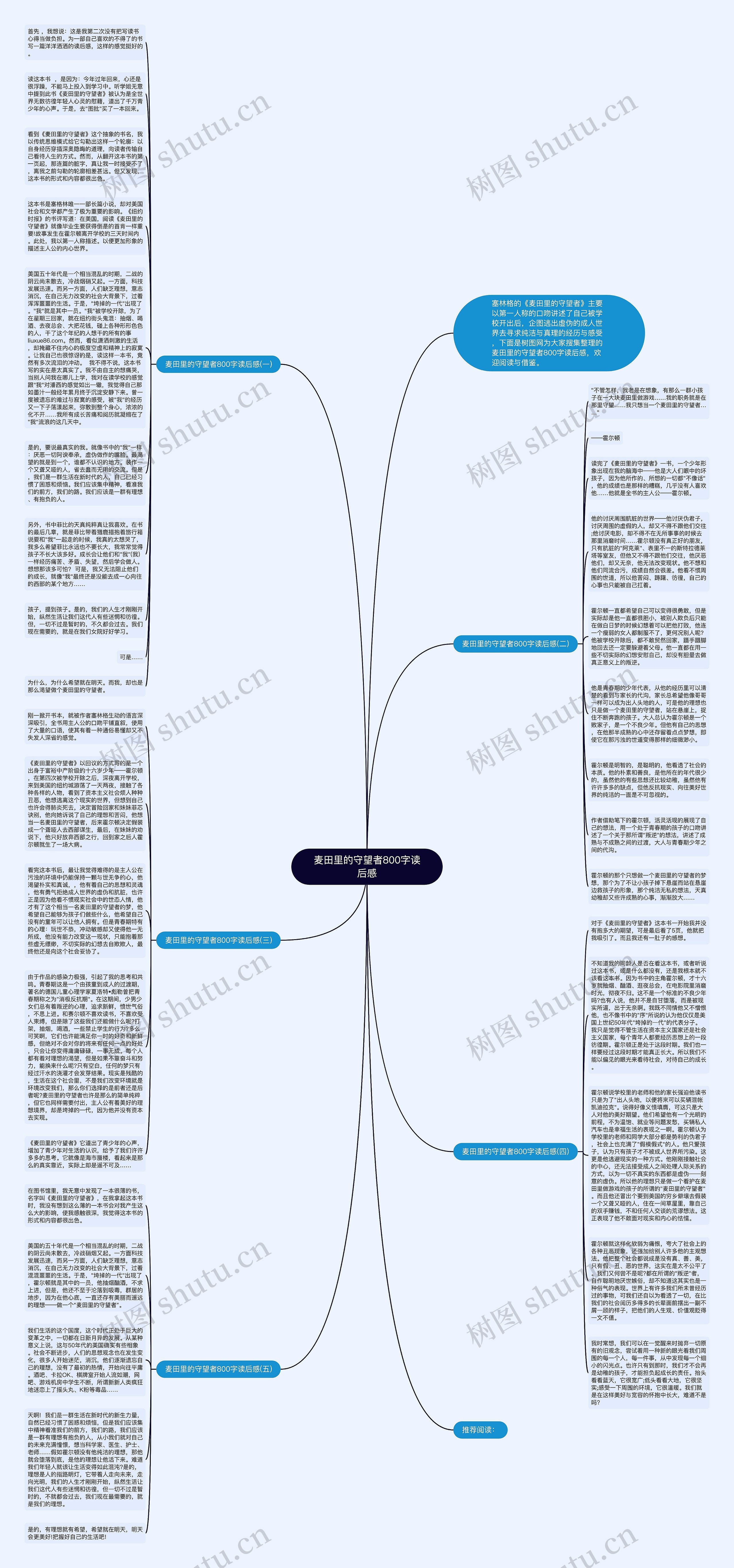 麦田里的守望者800字读后感思维导图