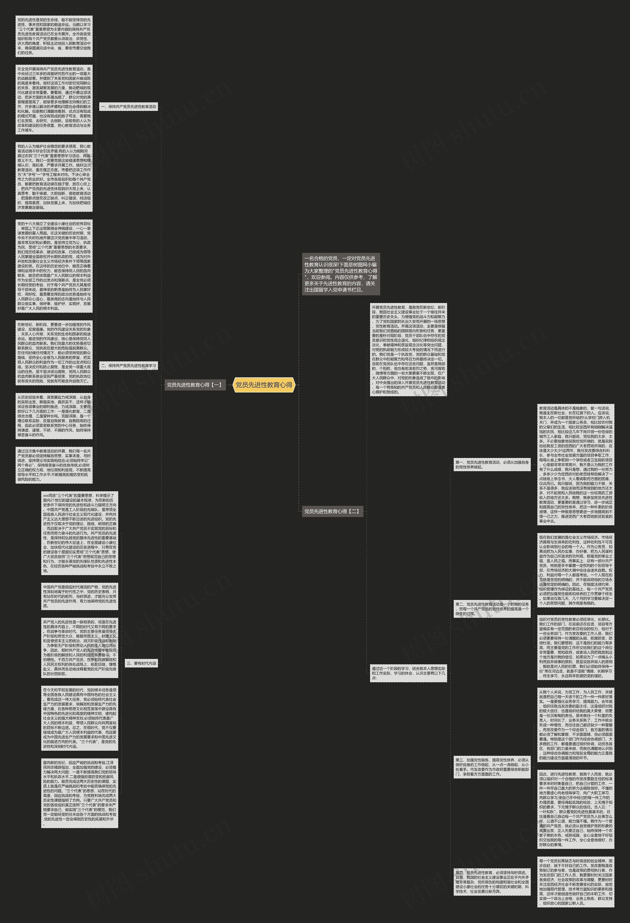 党员先进性教育心得思维导图
