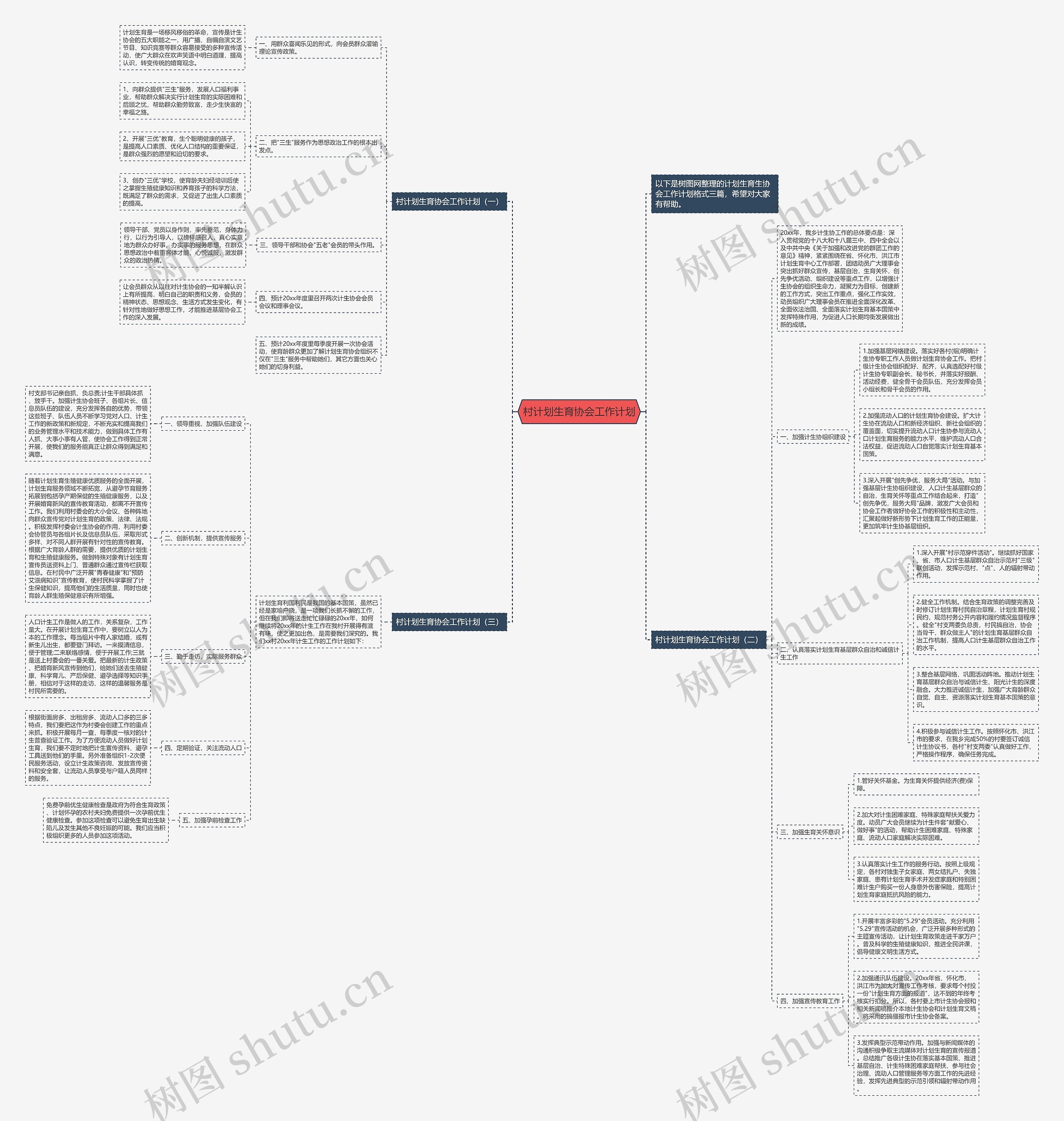 村计划生育协会工作计划思维导图