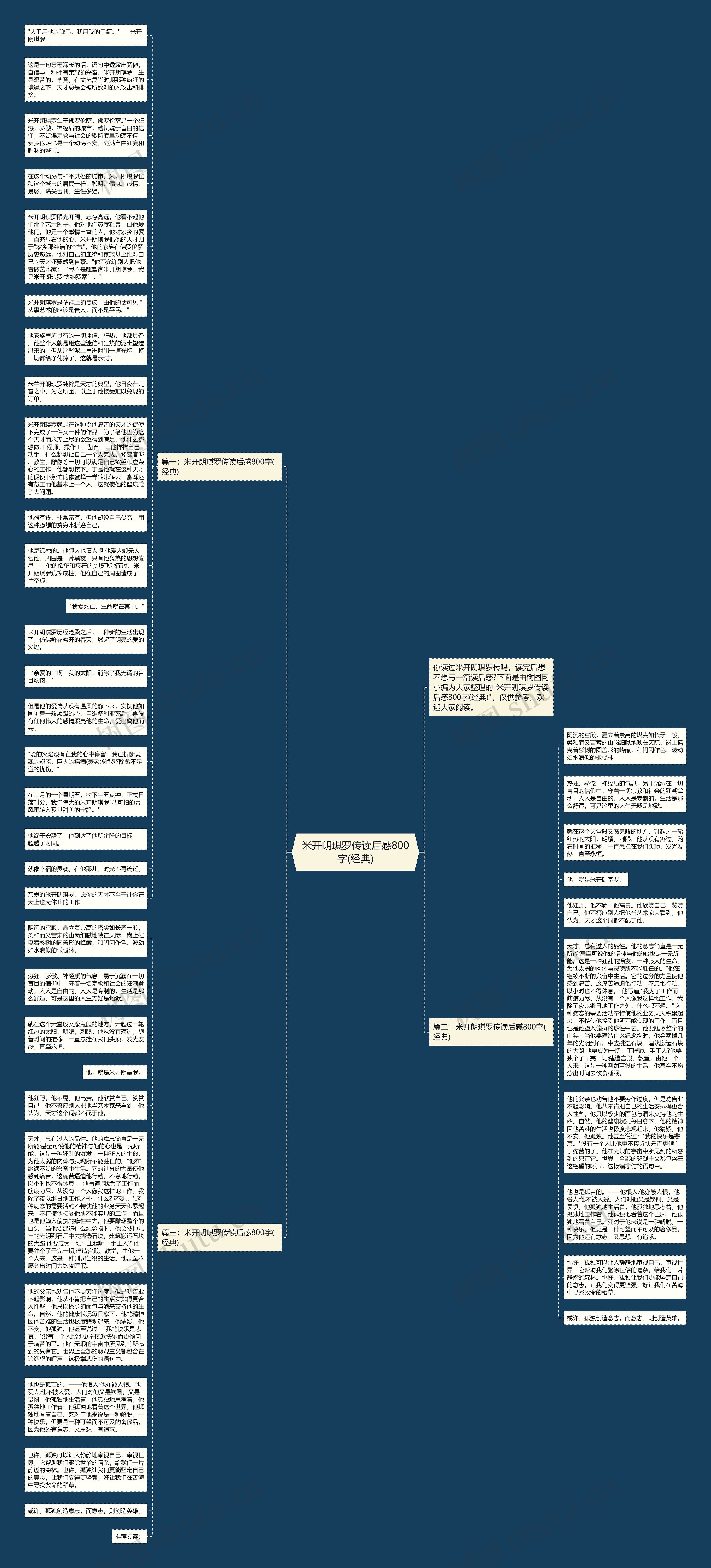 米开朗琪罗传读后感800字(经典)思维导图