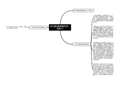 2011湖北高考满分作文：旧书(一)