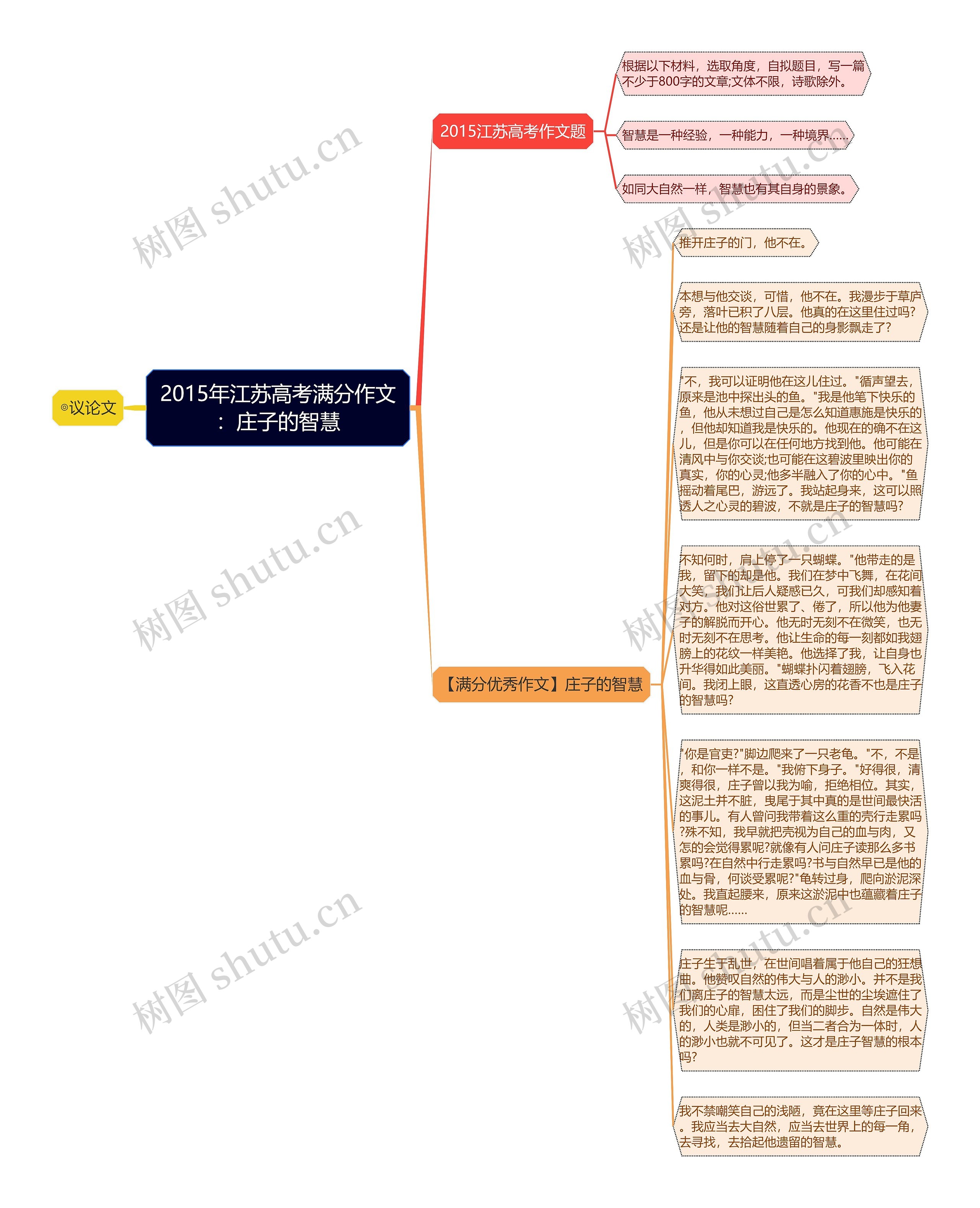 2015年江苏高考满分作文：庄子的智慧思维导图