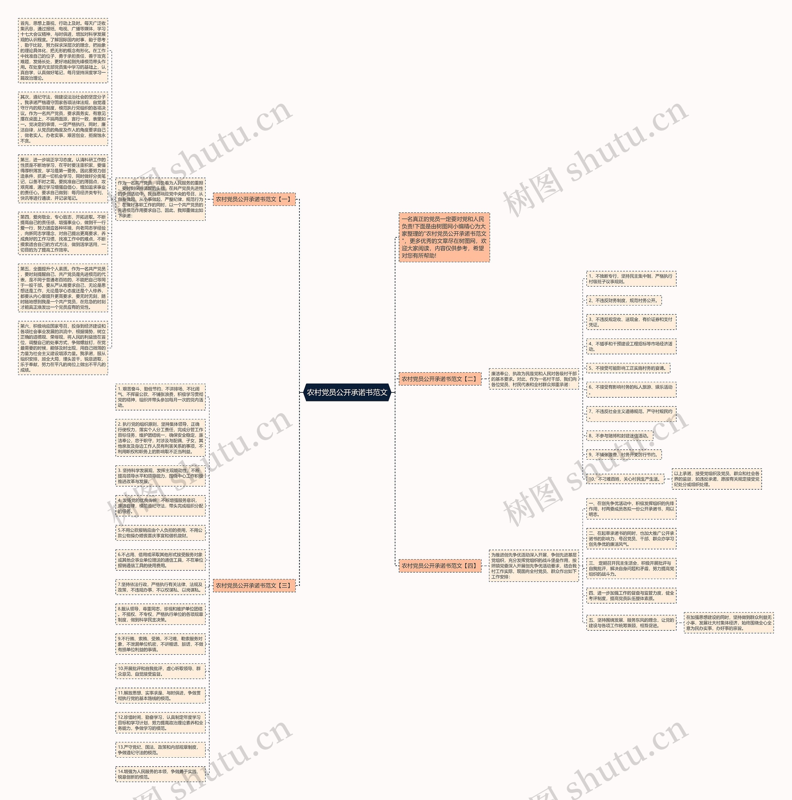 农村党员公开承诺书范文思维导图