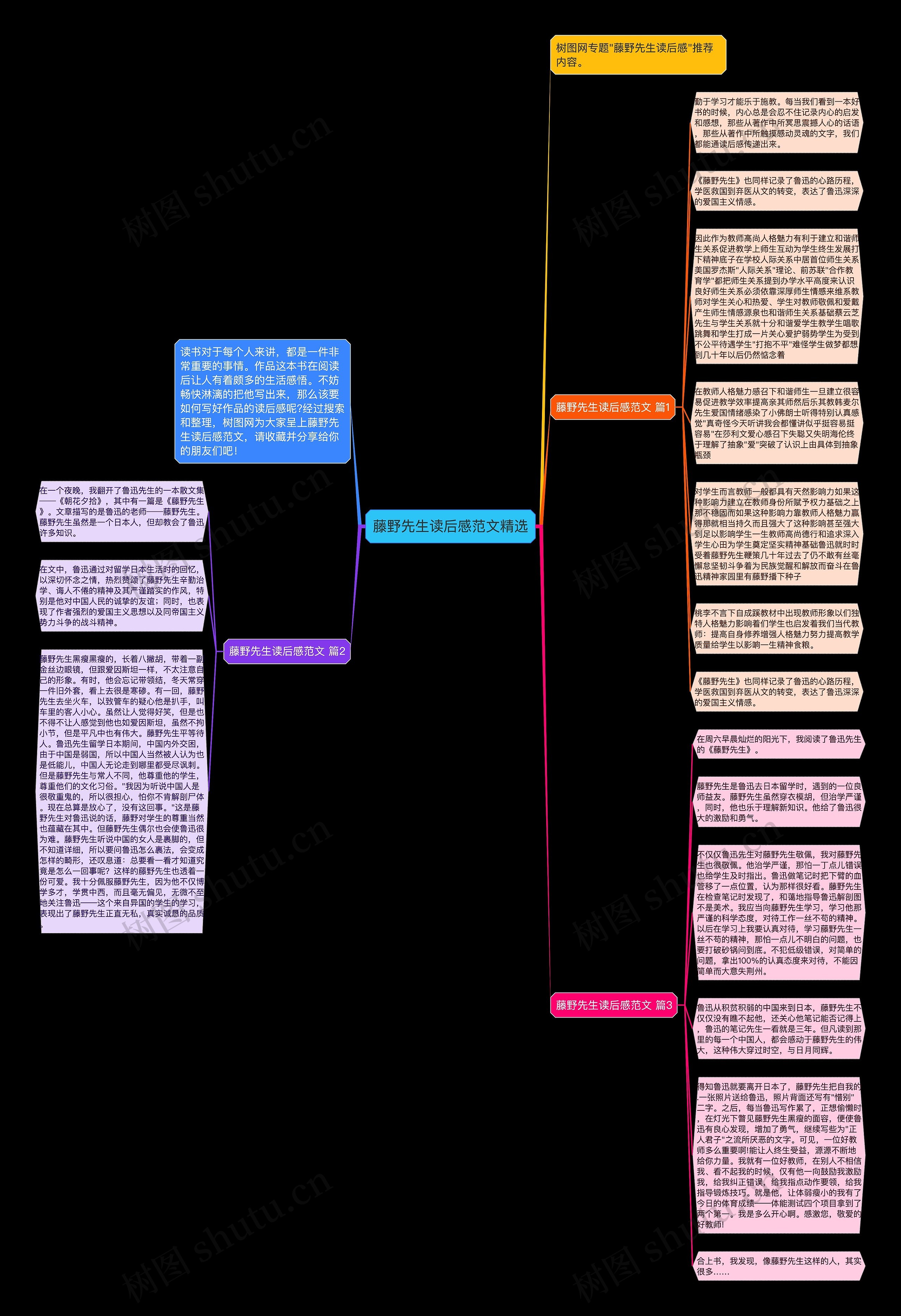 藤野先生读后感范文精选思维导图