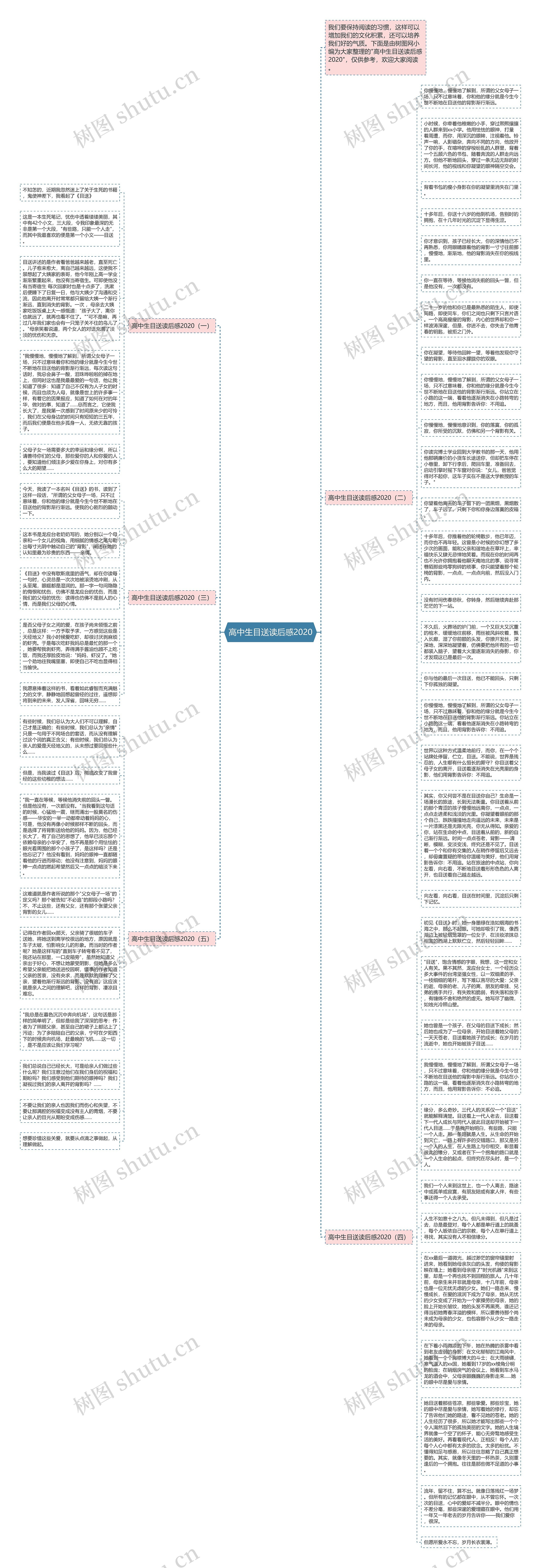 高中生目送读后感2020思维导图
