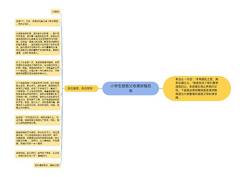 小学生感恩父母演讲稿范本