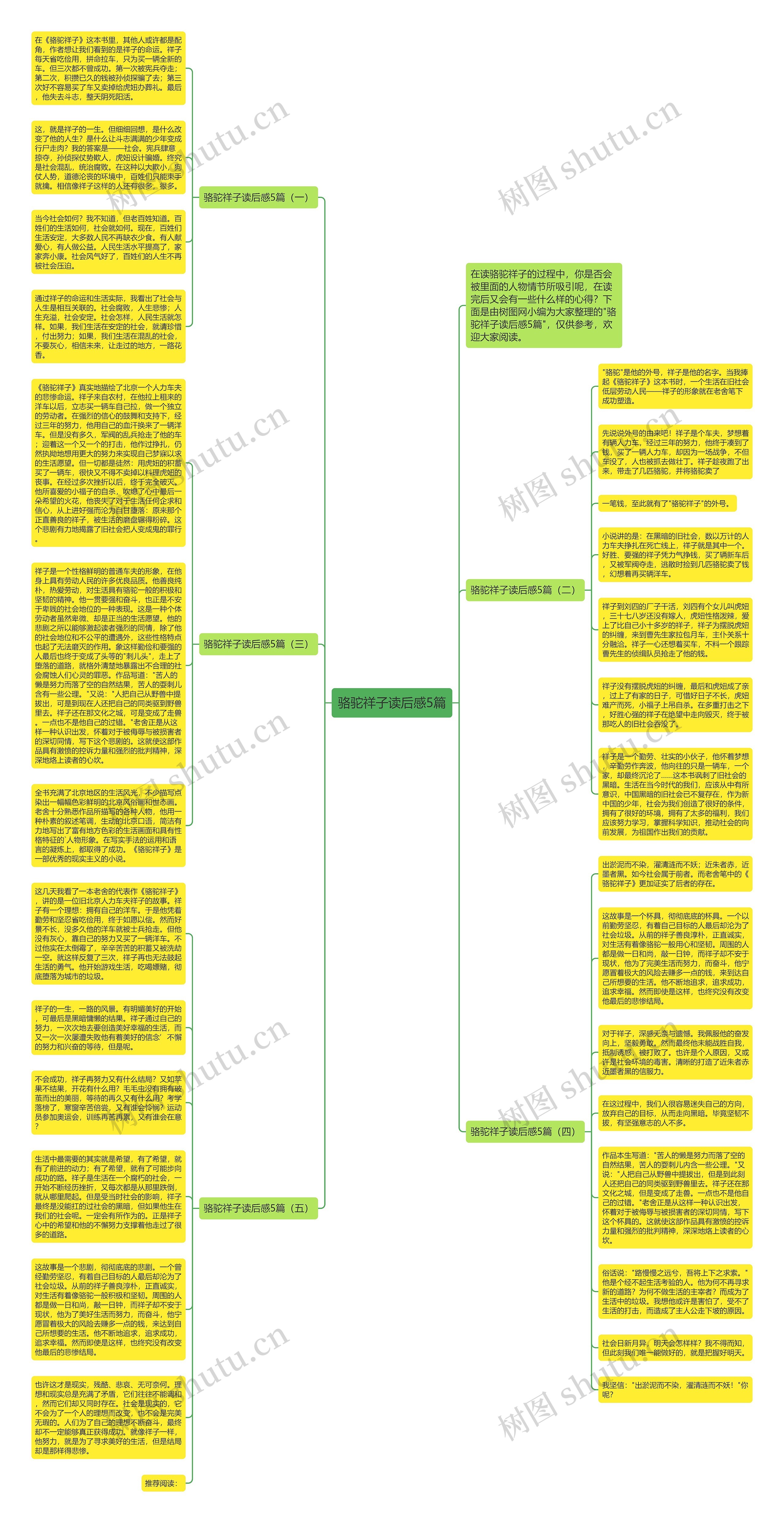 骆驼祥子读后感5篇思维导图