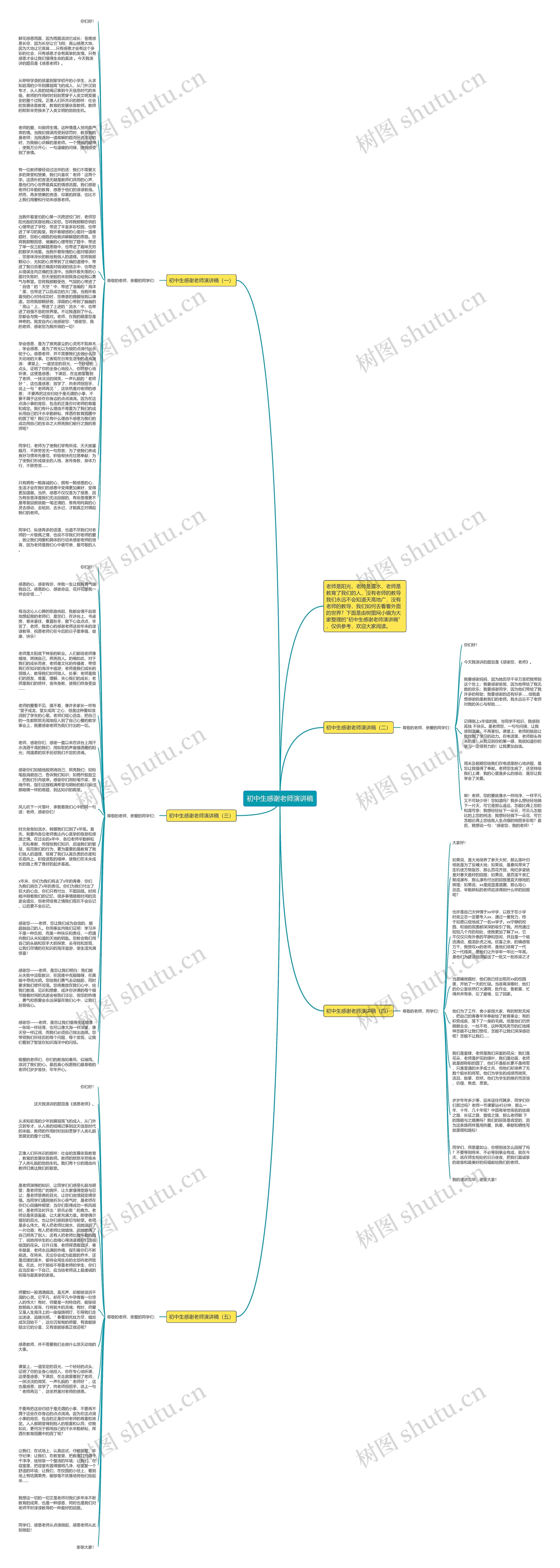 初中生感谢老师演讲稿思维导图