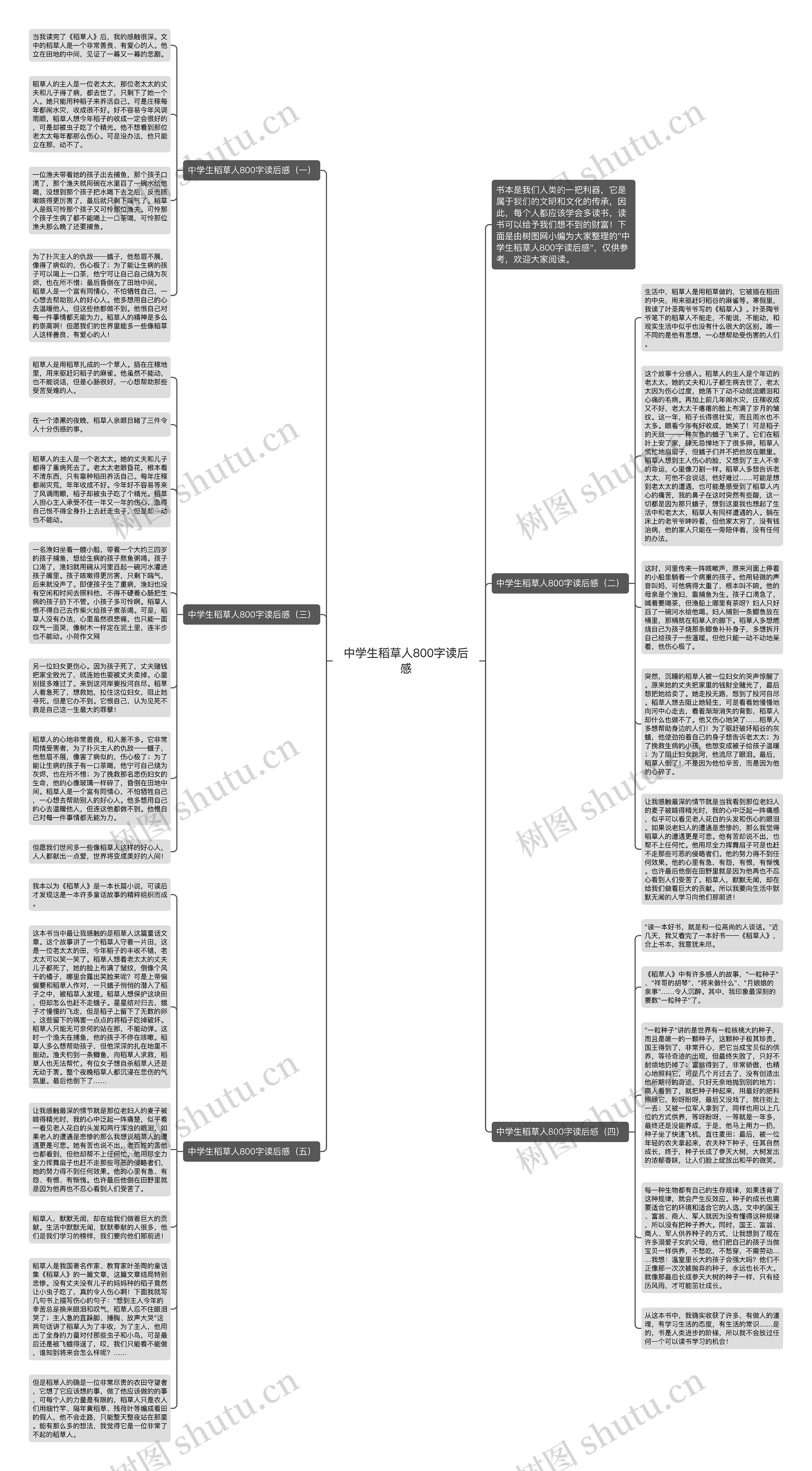 中学生稻草人800字读后感思维导图