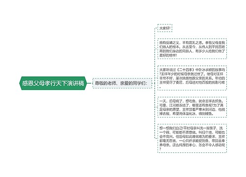 感恩父母孝行天下演讲稿