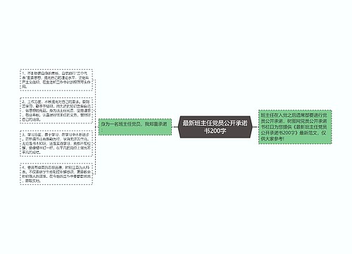 最新班主任党员公开承诺书200字