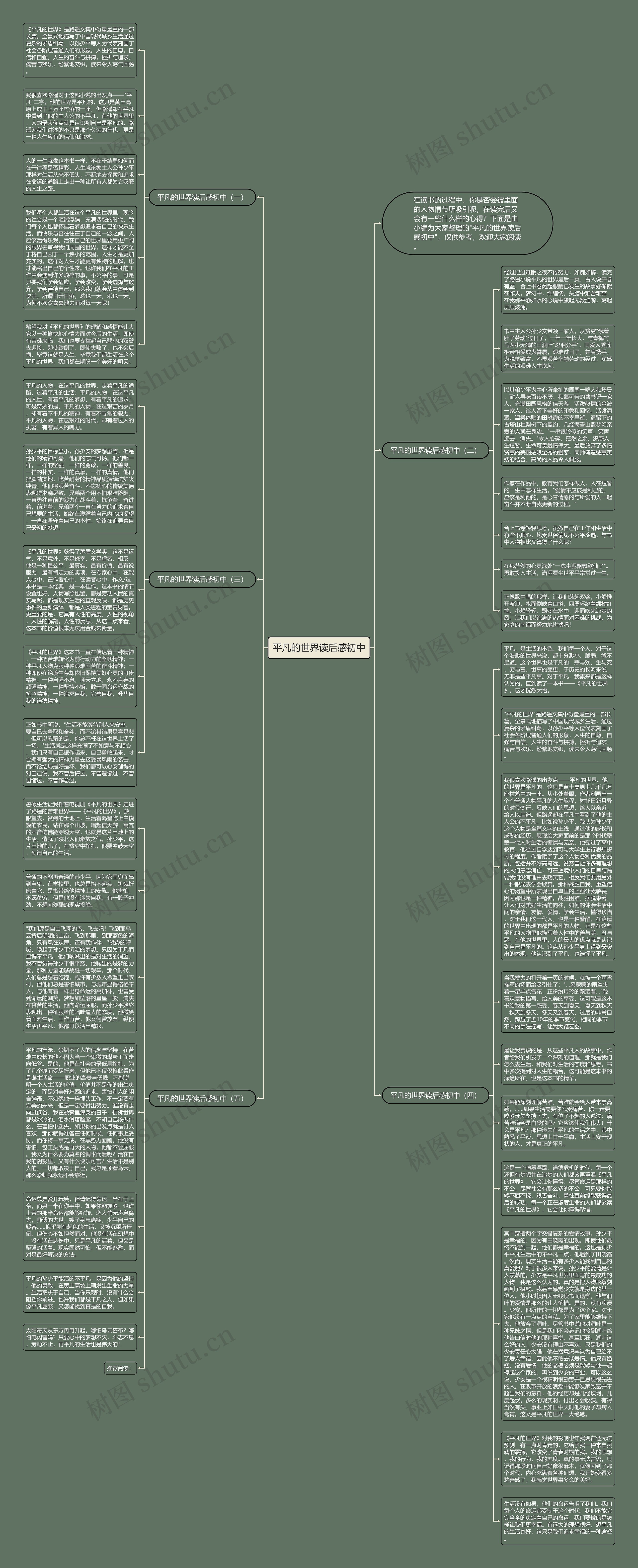 平凡的世界读后感初中思维导图