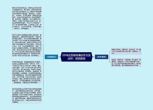 2016江苏高考满分作文及点评：该说就说