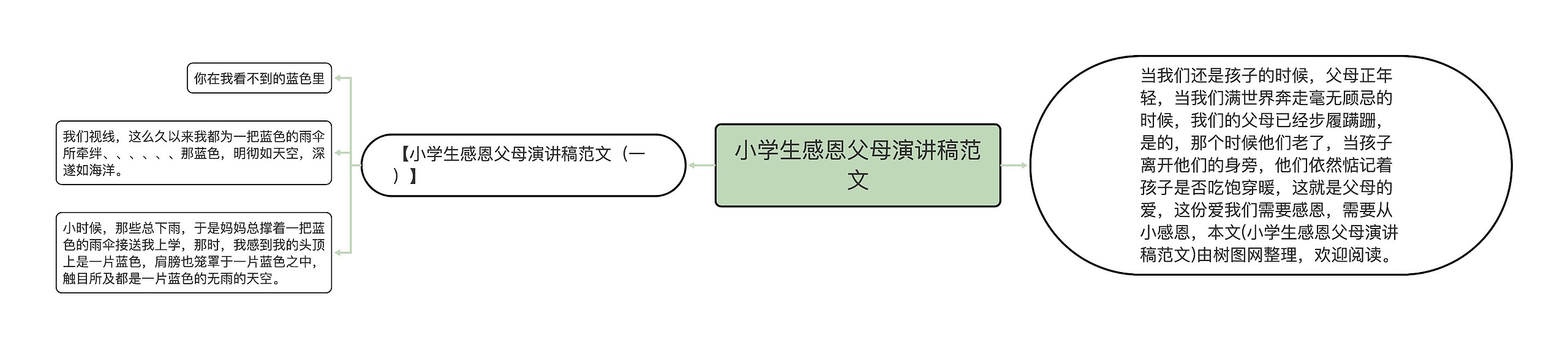 小学生感恩父母演讲稿范文思维导图