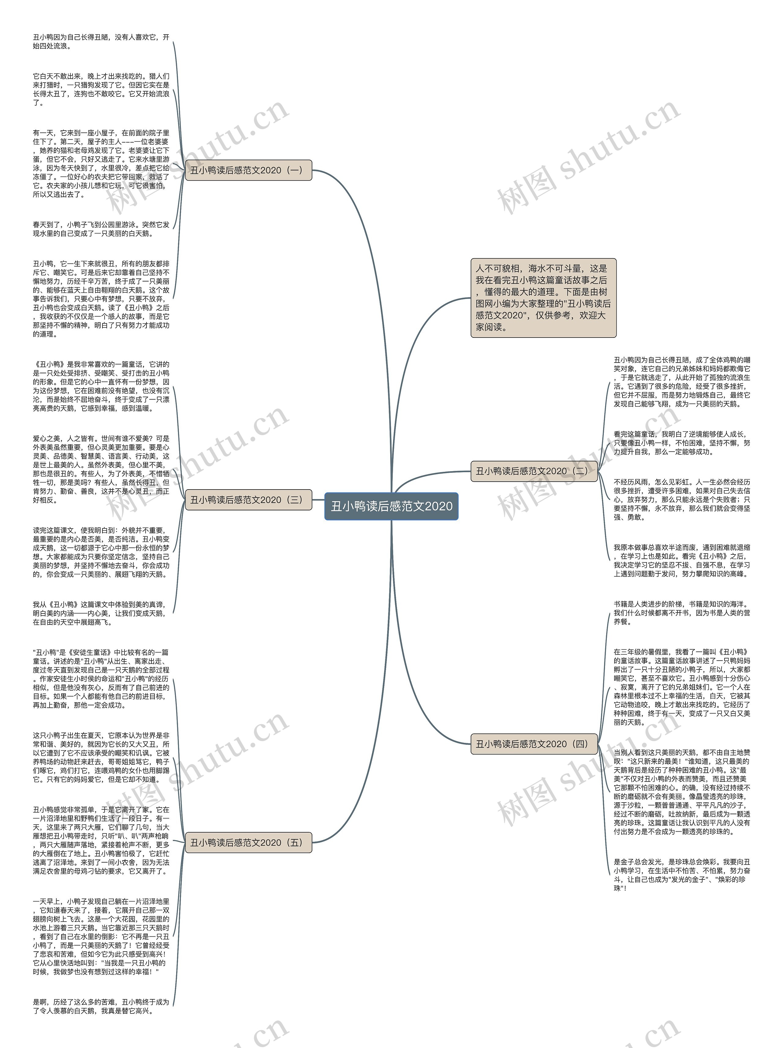 丑小鸭读后感范文2020思维导图