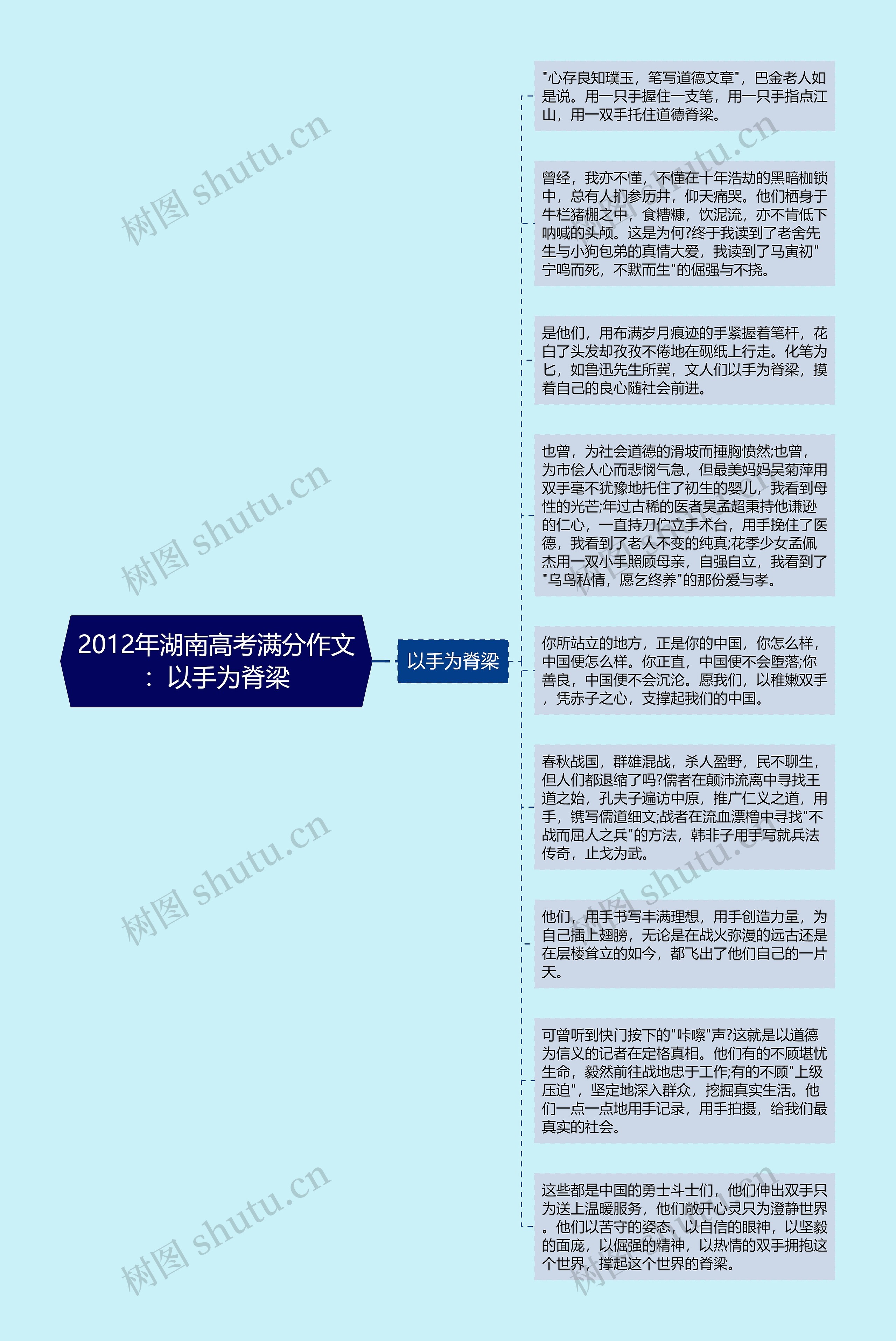 2012年湖南高考满分作文：以手为脊梁