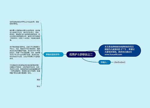 优秀护士辞职信之二