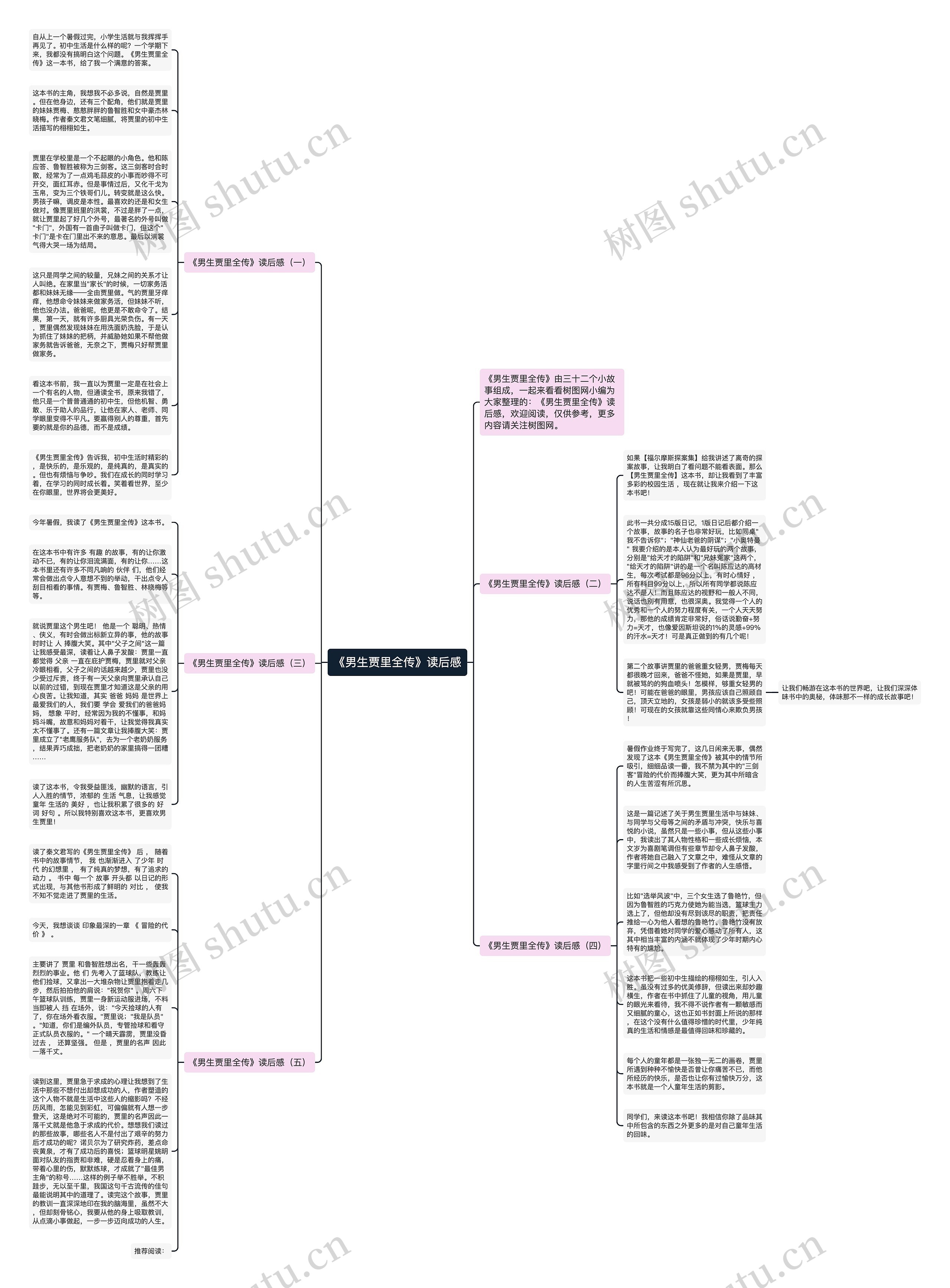 《男生贾里全传》读后感思维导图