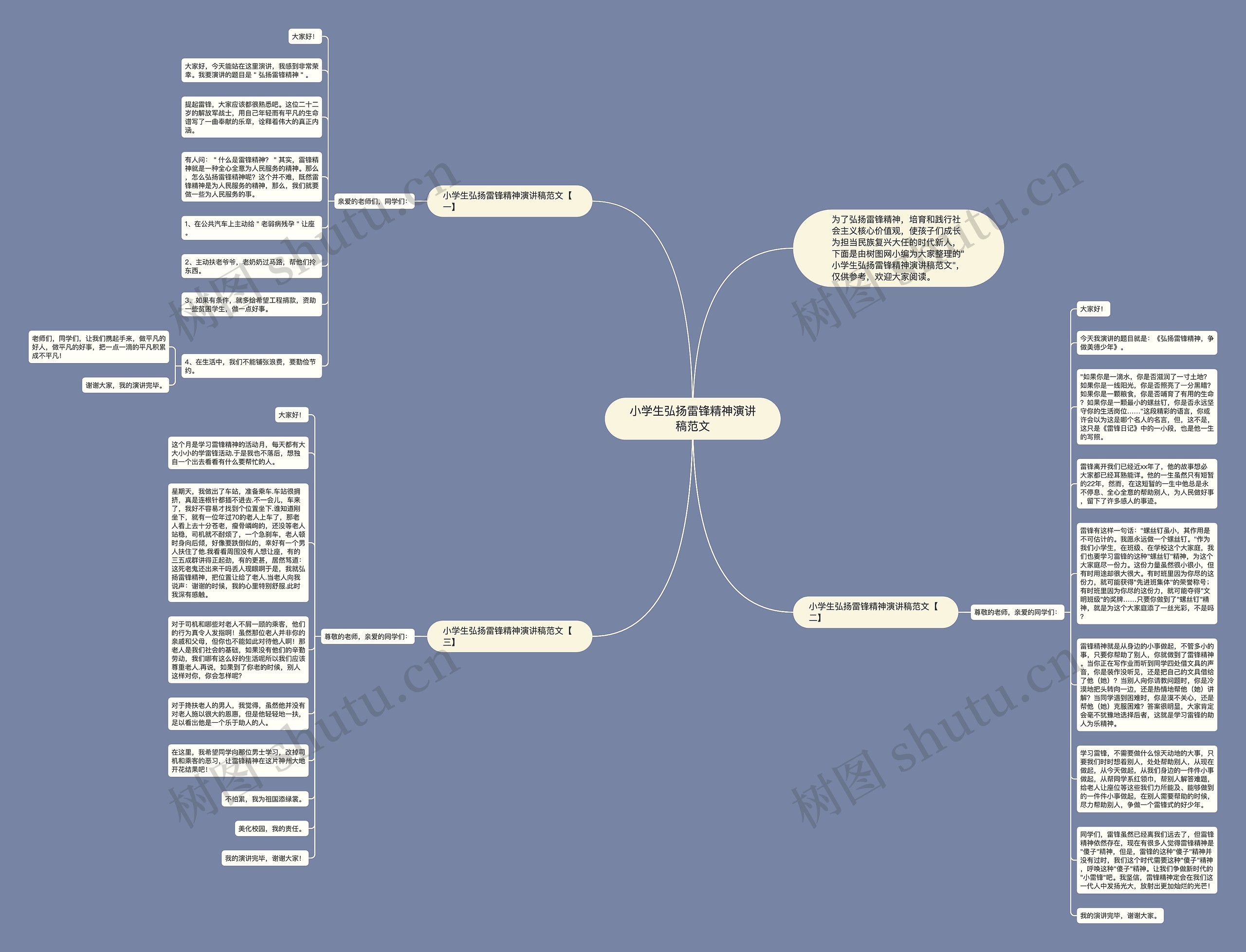 小学生弘扬雷锋精神演讲稿范文思维导图