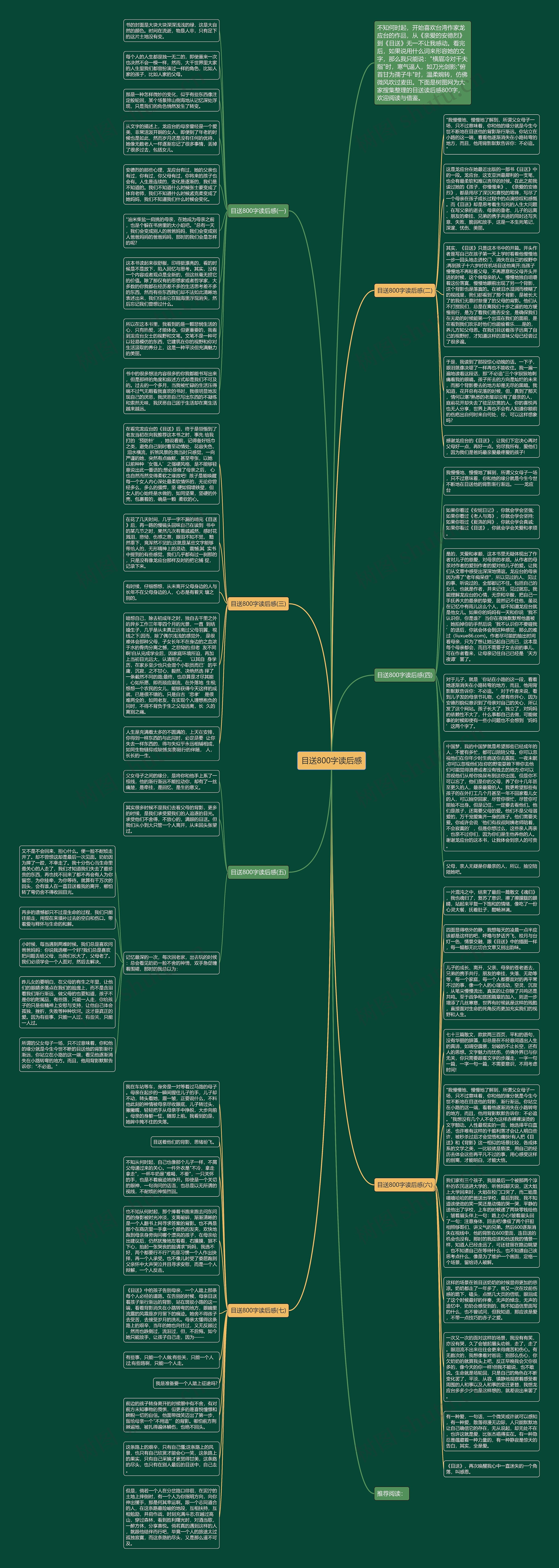 目送800字读后感思维导图高清图 目送800字读后感思维导图
